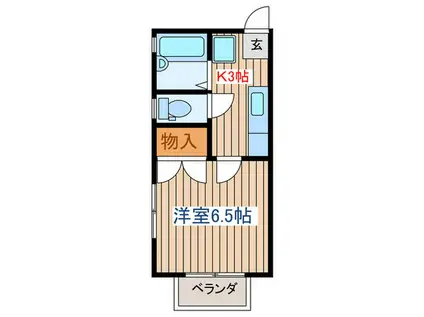 ファースト・シティ(1K/1階)の間取り写真