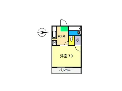 フジハラハイツII(1K/1階)の間取り写真