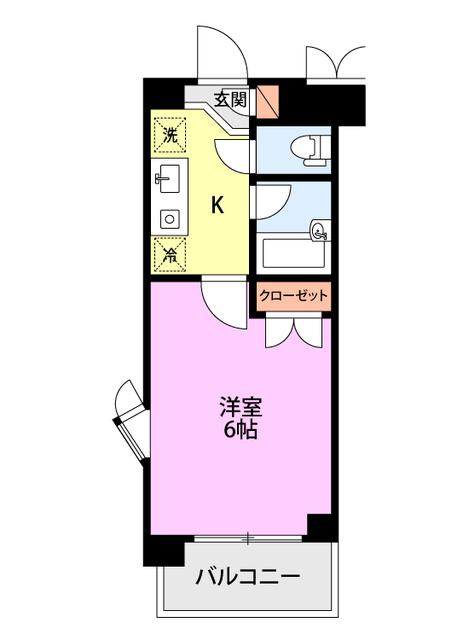 ワンノールK2(1K/2階)の間取り写真