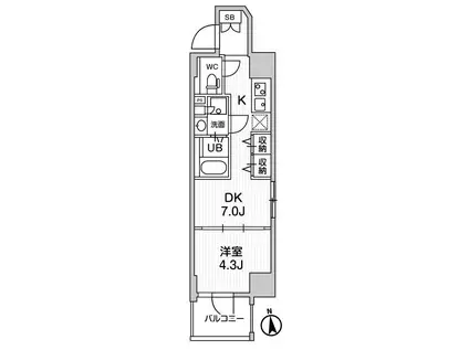 CREATIF秋葉原(1DK/3階)の間取り写真