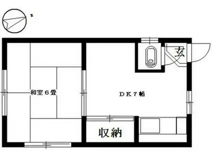 コーポ津島(1DK/2階)の間取り写真
