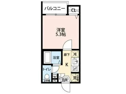 グランクオール蒲田(1K/2階)の間取り写真