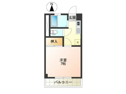 メイプルハウスII(1K/2階)の間取り写真