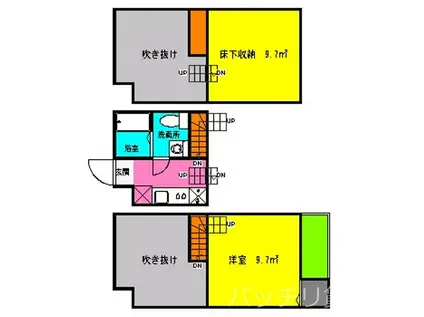 ミルキーウェイ(1K/1階)の間取り写真