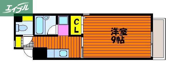 アミスター大供(1K/5階)の間取り写真