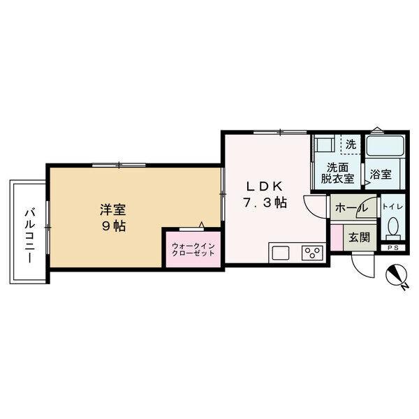 ラフィール西明石(1DK/2階)の間取り写真