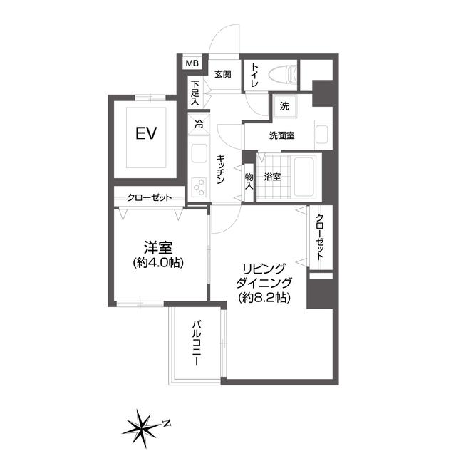 エルスタンザ浅草(1LDK/7階)の間取り写真