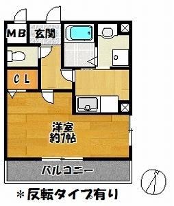 レスポワール(1K/3階)の間取り写真