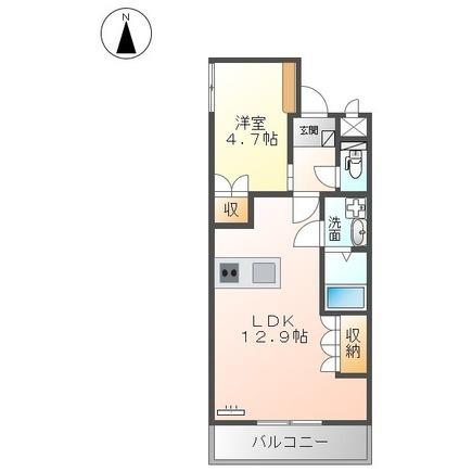 ハルコート箕面(1LDK/2階)の間取り写真