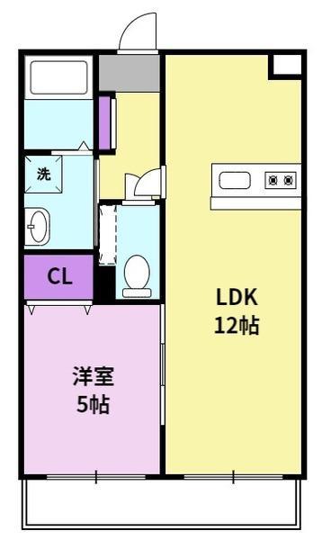 グリーンキャッスル(1LDK/2階)の間取り写真