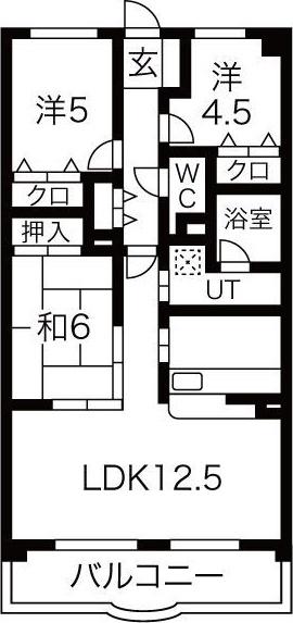 クレストヒルズ東山(3LDK/2階)の間取り写真