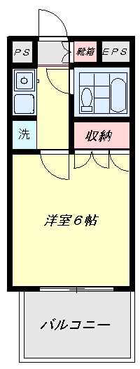 音羽白樺マンション(1K/6階)の間取り写真