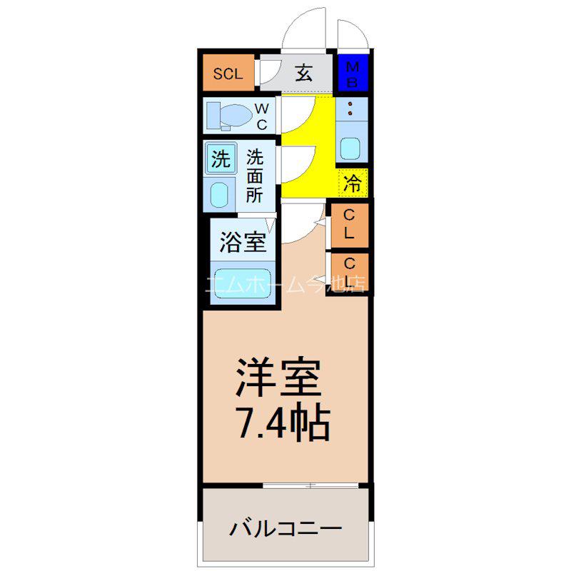 VILLA・SERENO桜山(1K/9階)の間取り写真