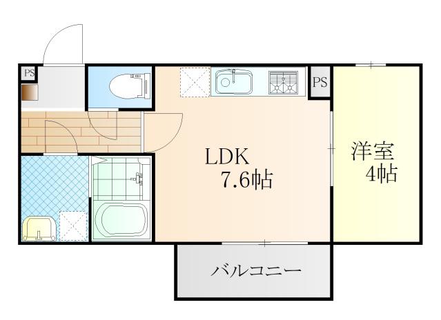 KLALISS西原(1LDK/2階)の間取り写真