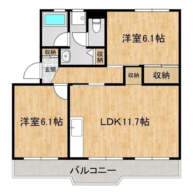 自由ヶ丘シティハウス(2LDK/3階)の間取り写真