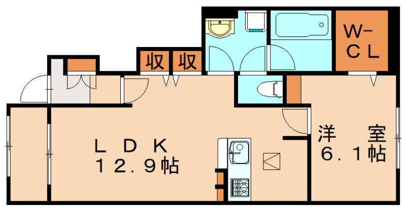 ラ・フィオーレ(1LDK/1階)の間取り写真