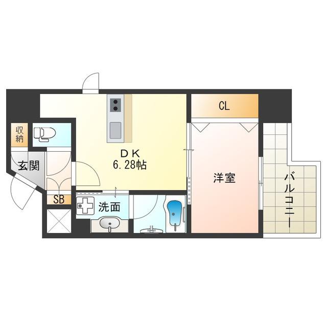 ダ ヴィンチ(1DK/3階)の間取り写真