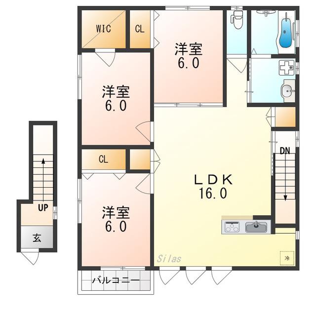 MKNTペルル(3LDK/2階)の間取り写真