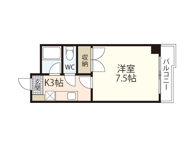 ラシェール51(1K/7階)の間取り写真