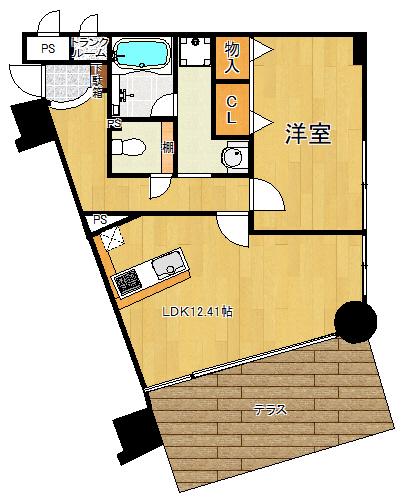 コスモ塚口南Ⅰ(1LDK/1階)の間取り写真