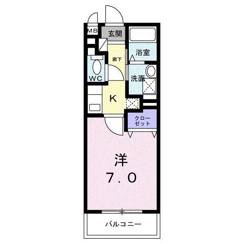 メゾン三光I(1K/3階)の間取り写真