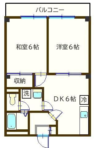マノアール相模大野(2DK/1階)の間取り写真