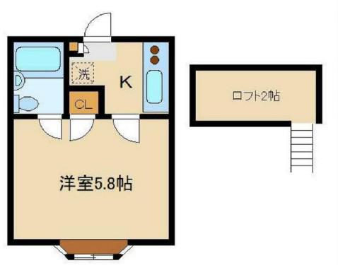 イジェンドYOU(1K/2階)の間取り写真