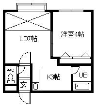 プレキャトラン(1LDK/1階)の間取り写真
