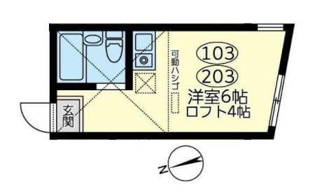 ユナイト田浦アステリオン(1K/2階)の間取り写真