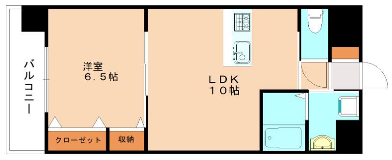 エヴァーグリーンN(1LDK/6階)の間取り写真