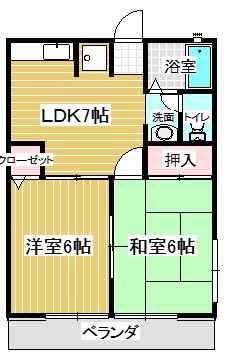 レトアA(2DK/2階)の間取り写真