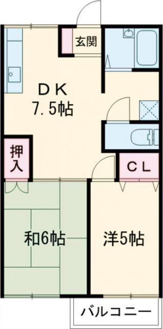 トマトの家(2DK/2階)の間取り写真