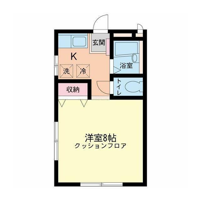 セルバK(1K/1階)の間取り写真