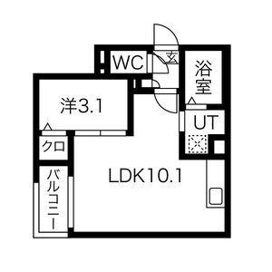 JACK KANSEIIV(1LDK/1階)の間取り写真