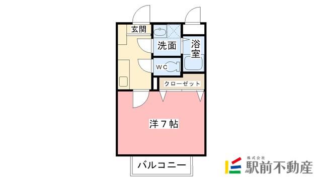 ＪＲ長崎本線 佐賀駅 徒歩40分 2階建 築22年(1K/2階)の間取り写真