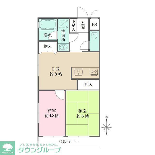 プレステージ光ヶ丘公園(2DK/3階)の間取り写真