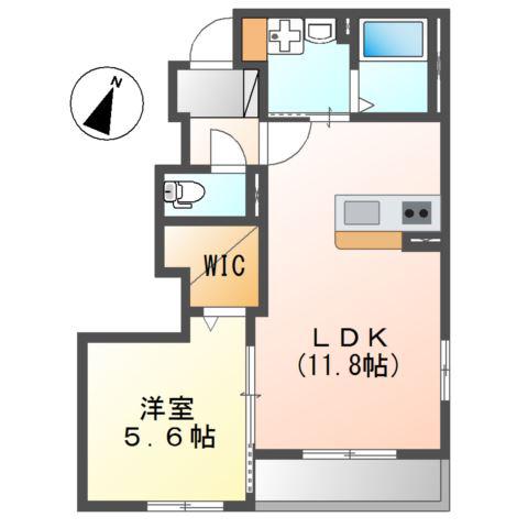 パル・ボヌール NARAZAKI(1LDK/1階)の間取り写真