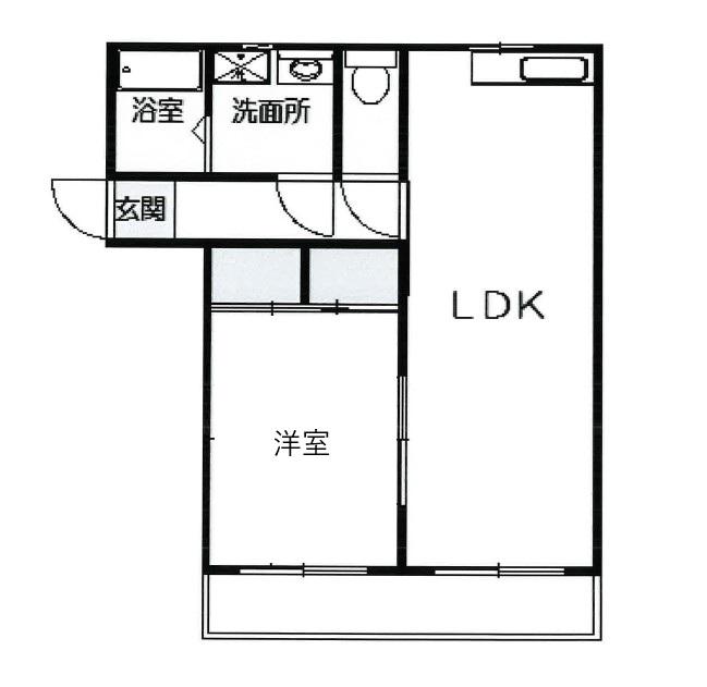 エスカレード(1LDK/2階)の間取り写真