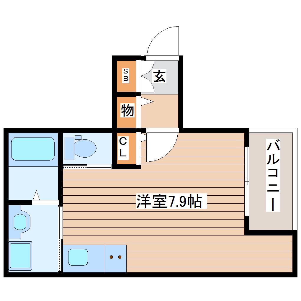 ガーデンパーク八本松A(ワンルーム/2階)の間取り写真