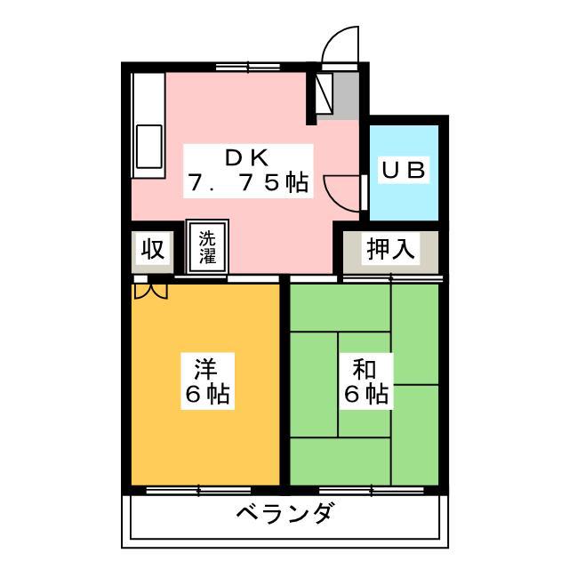 第一ハイツ池田(2DK/2階)の間取り写真