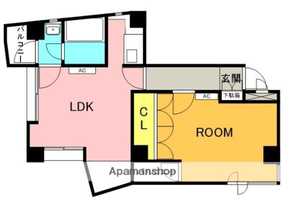 ソフトタウン白金(1LDK/3階)の間取り写真