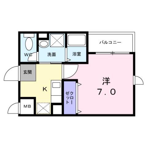 ヴァンベェール27(1K/3階)の間取り写真