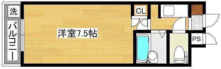 リファレンス南小倉(1K/6階)の間取り写真