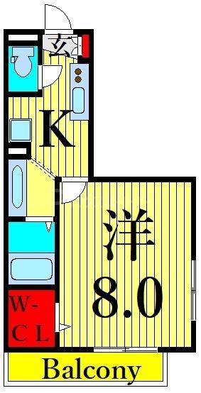 シェルハウス上中里(1K/2階)の間取り写真