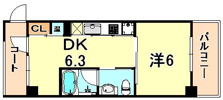 リッツコート六甲(1DK/2階)の間取り写真