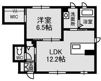 アルソーレ南斎院 A・B棟(1LDK/1階)の間取り写真