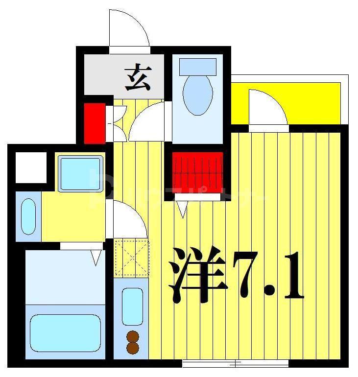 シャノワール(ワンルーム/1階)の間取り写真