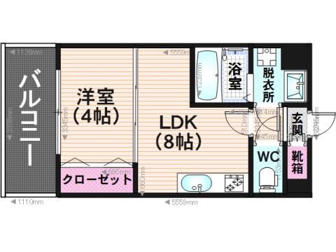 AMONT光成(1LDK/2階)の間取り写真