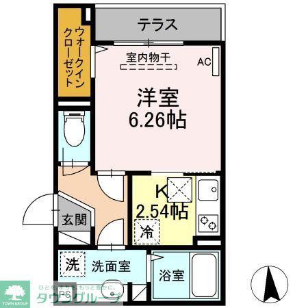 アナシエ東墨田(1K/1階)の間取り写真
