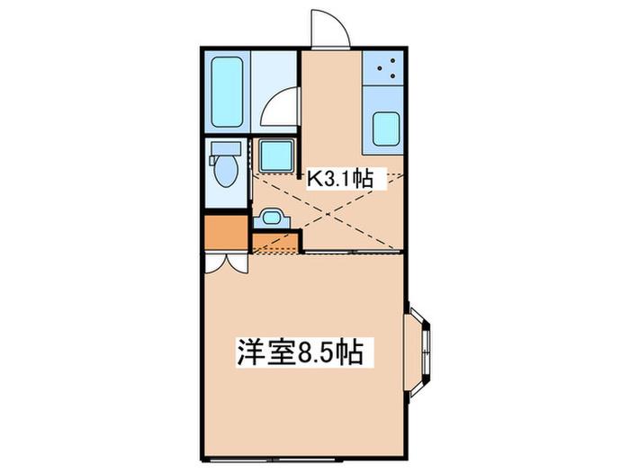 TRAIL(1K/1階)の間取り写真